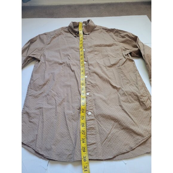 J. Crew Light Brown with Polka Dot Collared Long Sleeve Button Down Shirt Size M - Picture 7 of 10